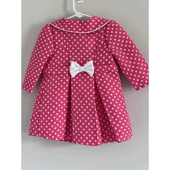 Bonnie Baby Pink White Polka Dot Dress Jacket Outfit Easter/special Occasion 12M - Picture 3 of 10